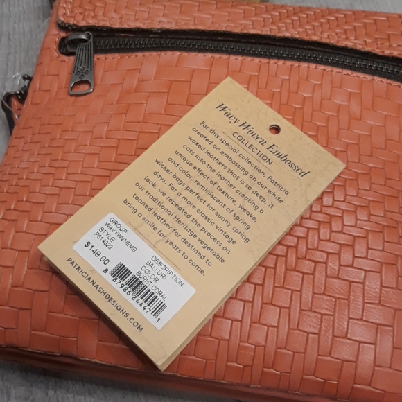 Patricia Nash Burnt Coral Balluri Weave Crossbody Purse NEW Woven Adjustable HOT - Picture 4 of 7